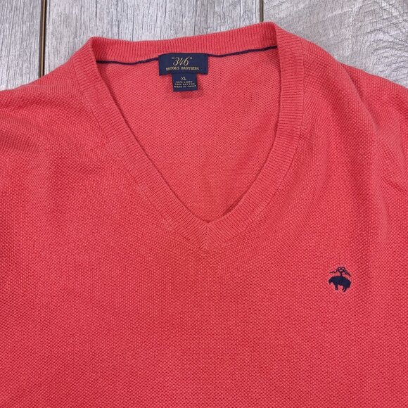 Brooks Brothers Sweater Vest Mens XL Pink Linen Blend V-Neck Pullover Golf Light - Picture 4 of 5